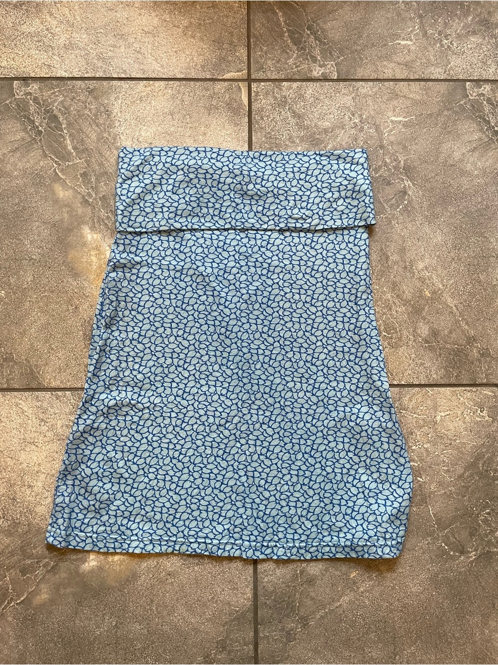 Hiho Midi Blue Print Fold-Over Skirt